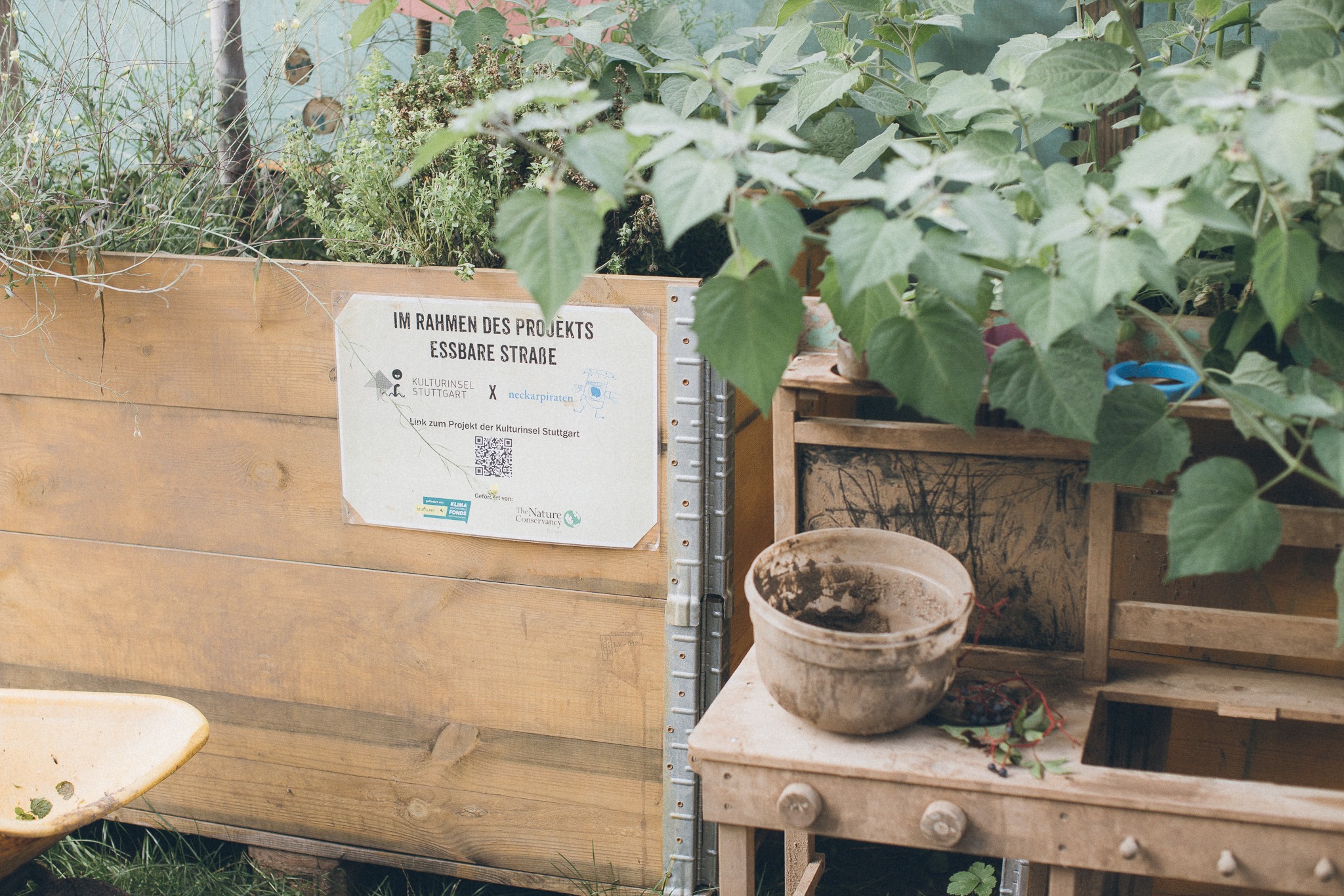 Eigene Ernte im Garten der Kita Unser Hafen in Bad Cannstatt - eines unserer Beete im Garten